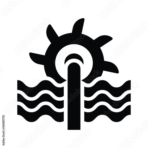 Have a look at this glyph icon of water turbine energy