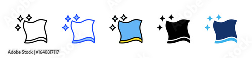 Cleaning Cloth Icon Collection With Multiple Styles