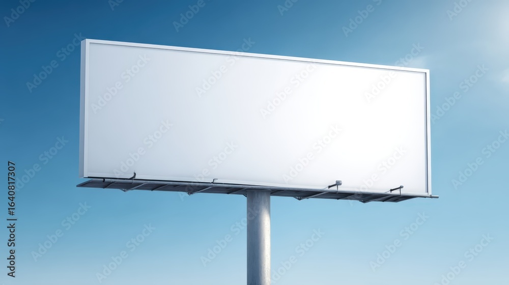 Obraz premium Blank Billboard Against a Clear Blue Sky Ready for Advertising or Marketing Campaign