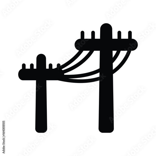An editable glyph style icon depicting electric tower
