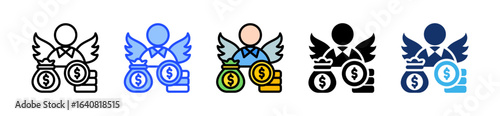 Angel Fund Icon Collection With Multiple Styles