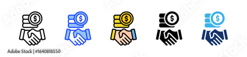 P2P Loan Icon Collection With Multiple Styles