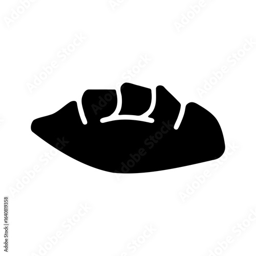 Solid style gyoza for Japanese food logo and icon