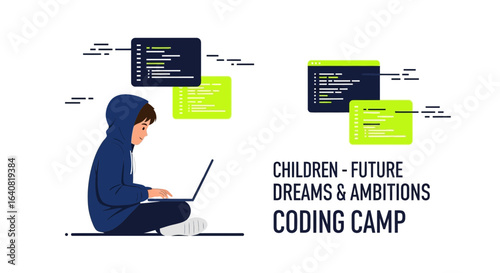 Young Coder Developing Software Attending Online Educational Program In Learning Platform