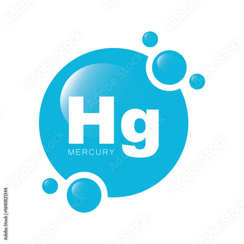 Mercury icon. Hg chemical element - Vector, illustration.
