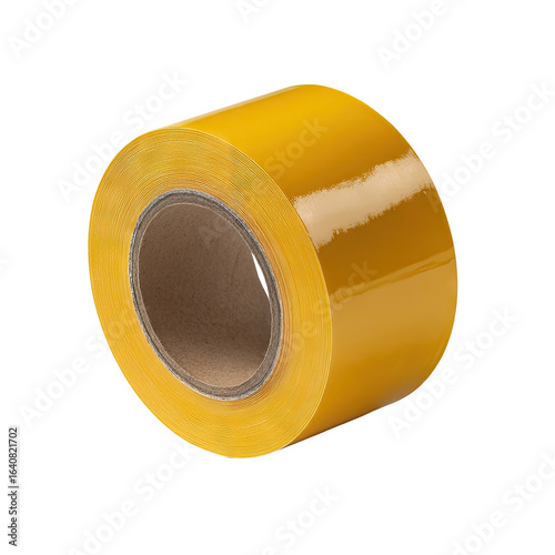 Bright yellow roll of transparent tape