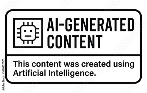 Wallpaper Mural ai generated content disclaimer or warning label graphic with microchip icon on white background Torontodigital.ca
