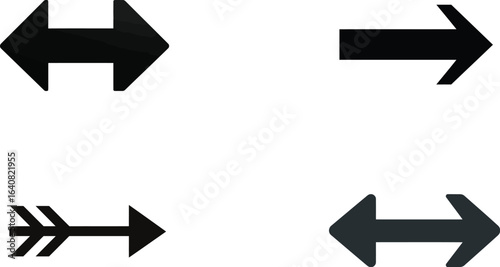 Black arrow set, direction concept EPS
