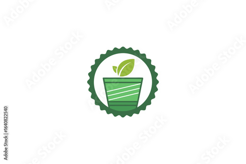 Food wrap icon with eco badge and text design