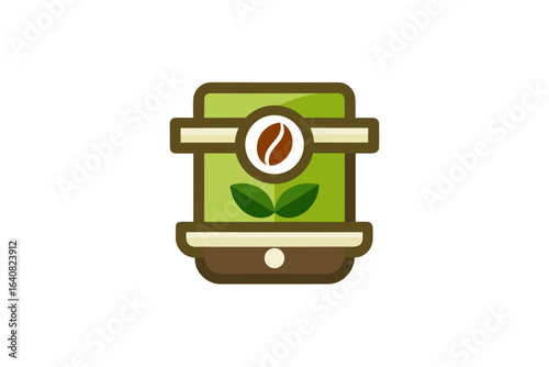 recycled material coffee machine with eco bean icon design