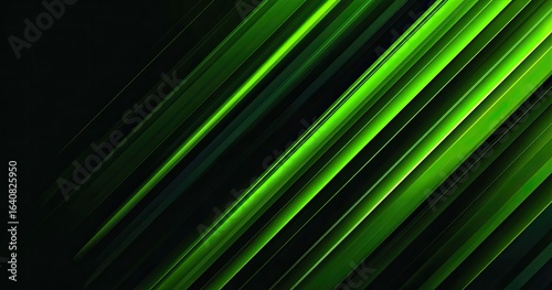 Diagonal green lines on a black background