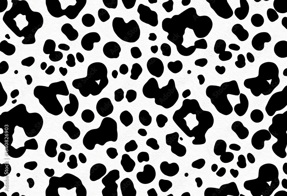 Seamless black & white cowhide-dalmatian-cat spot pattern Boho chic, safari, animal print, abstract, tileable texture, black, print Seamless black & white cowhide-dalmatian-cat spot pattern Boho chic, safari, animal print, abstract, tileable texture, black, print