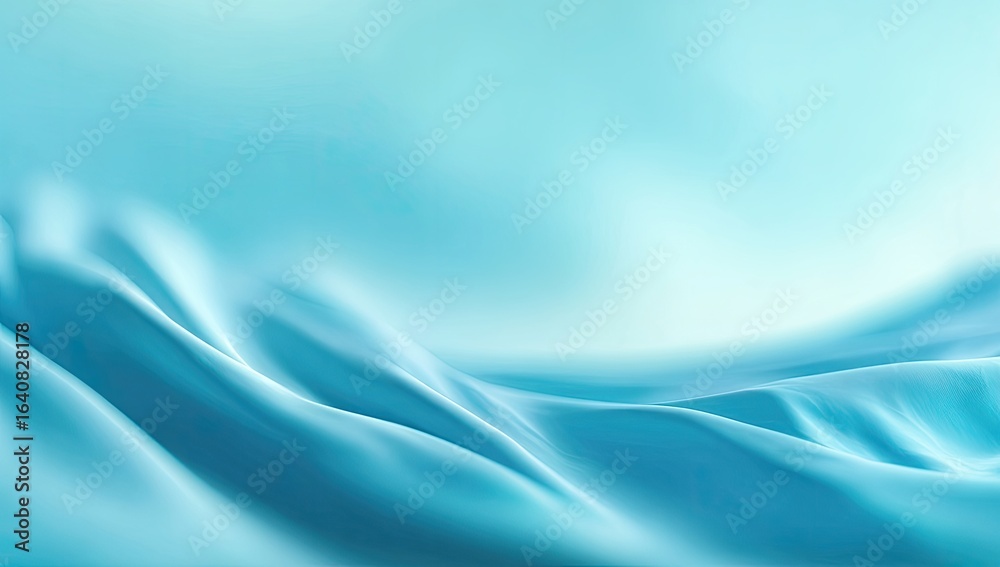 Fototapeta premium Smooth, flowing light-blue fabric folds