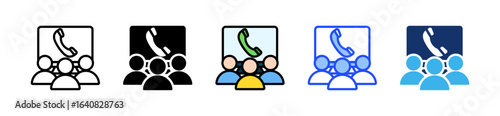 Conference Call Icon Collection With Multiple Styles