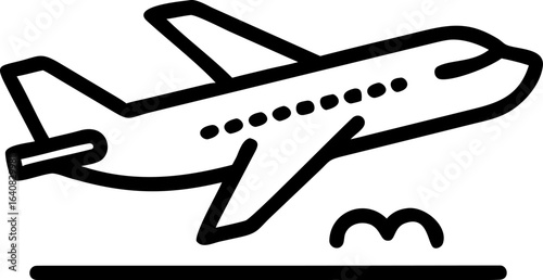 Dynamic airplane ascending into the sky