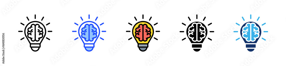 Fototapeta premium Mindset Icon Collection With Multiple Styles