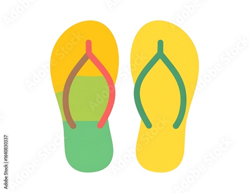 Colorful flip-flops, cartoon style