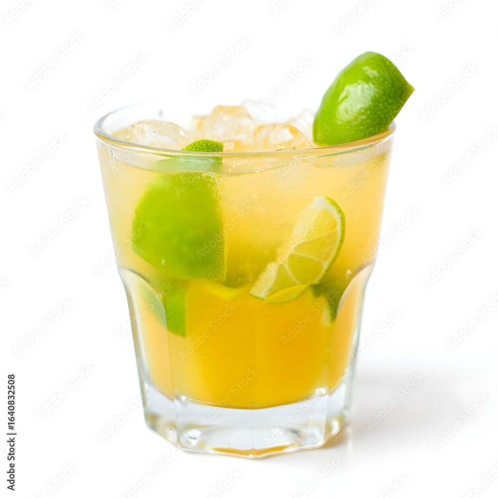Refreshing Lime Mojito Cocktail on Ice - Close Up Refreshing Lime Mojito Cocktail on Ice - Close Up