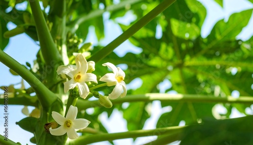 Close-up of papaya blossoms