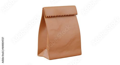 Brown Paper Bag on Transparent Background