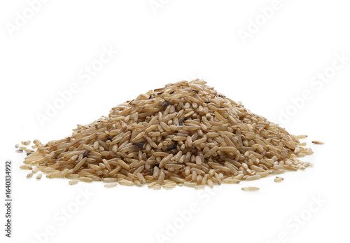 Heap of brown rice on transparen png.