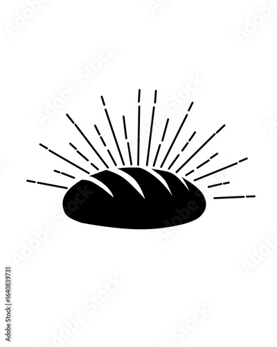 A radiant artisan bread icon, symbolizing freshness and warmth. Perfect for bakeries, organic food brands, or homemade baked goods packaging.