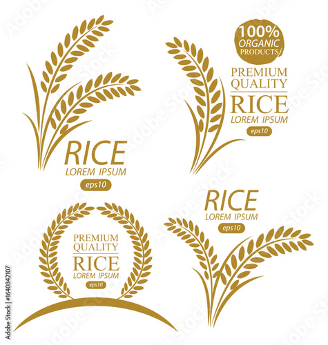 Rice. Logo design template vector illustration.