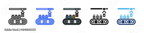 Pharmaceutical Factory Icon Collection With Multiple Styles