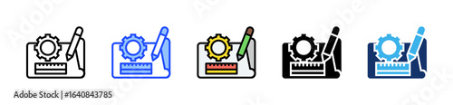 Blueprint Engineering Icon Collection With Multiple Styles