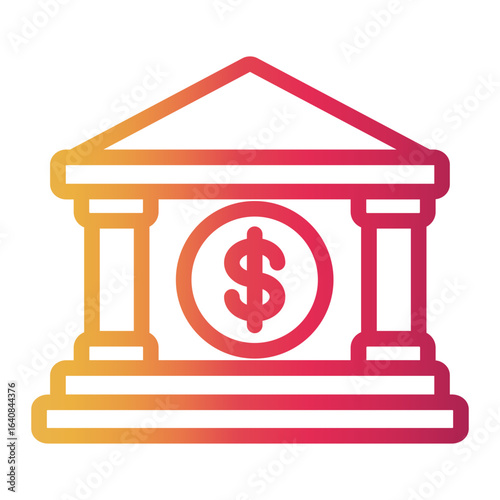 bank Line Gradient Icon