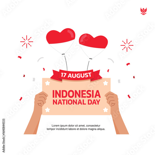 Indonesian Independence Day, strongly calling for nationalism with boards and balloons, August 17th celebration