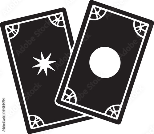 Detailed Tarot Cards Vector Illustration Symbolizing Divination and Mystical Guidance