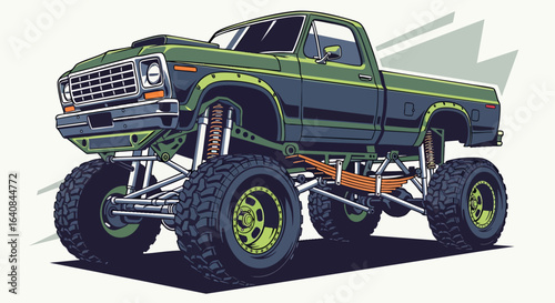 Colorful monster truck illustration design