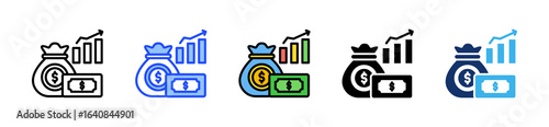 Wealth Icon Collection With Multiple Styles