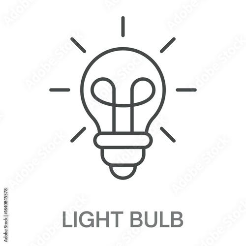 Light Bulb Simple Style Design Outline Symbol Illustration