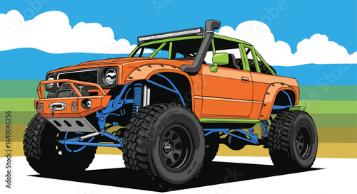 Colorful off road vehicle illustration