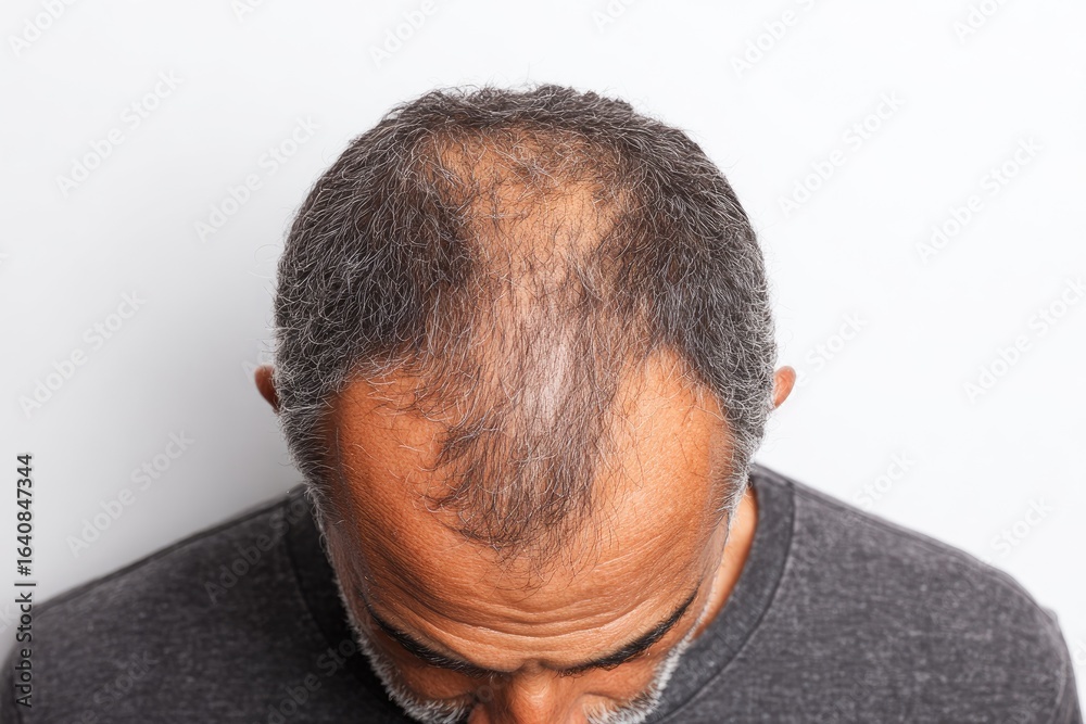 Fototapeta premium Bald spot on top of head
