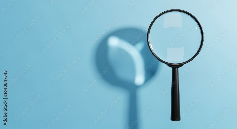custom made wallpaper toronto digitalMagnifying Glass on Blue Background Casting a Shadow, Symbolizing Investigation and Clarity