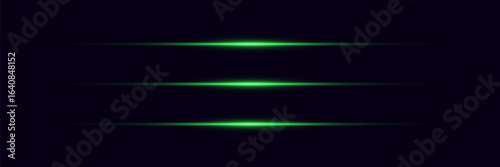 Neon green light lines with speed motion effect.
