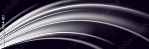 Futuristic white energy waves on black background