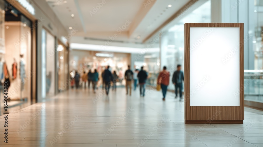 Fototapeta premium Blank Advertisement Billboard Mockup in Modern Shopping Mall for Marketing and Promotion Campaign