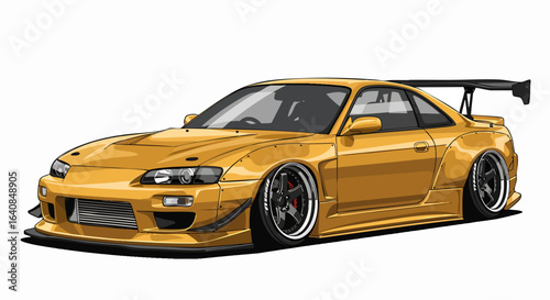 Gold custom car illustration
