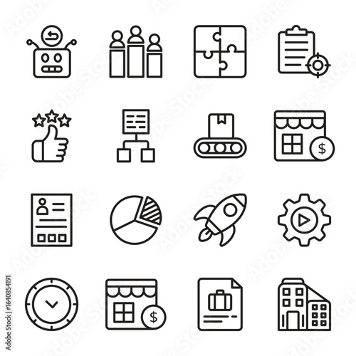 Business icon Vector outline icon set 6