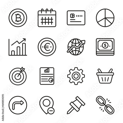 Business icon Vector outline icon set 2