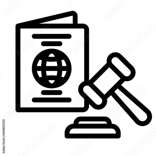 immigration law Line Icon
