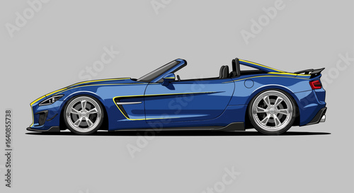 Blue sports convertible illustration