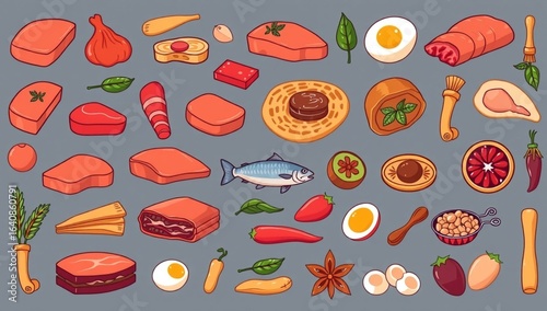 seamless background with food