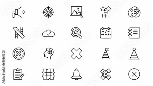 Failure & Mistake Icon Pack – Minimalist Line Art for Business, Education, and Self-Help
