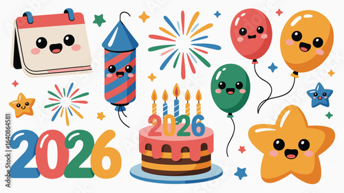 Happy new year 2026 design pack