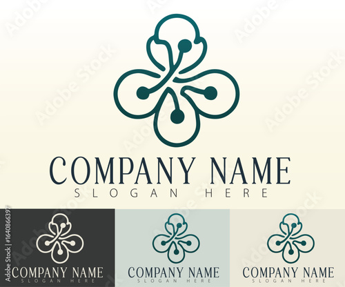 A floral logo design with a creative modern touch.